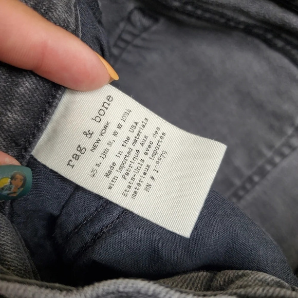 Rag & Bone Black Distressed Boyfriend Jeans - Picture 6 of 9